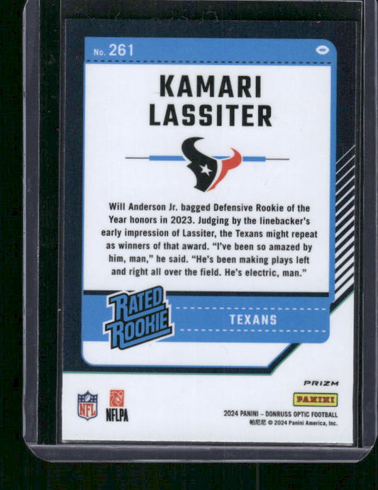 Kamari Lassiter - 2024 Donruss Optic - Green Velocity - Rated Rookie
