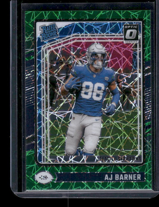 AJ Barner - 2024 Donruss Optic - Green Velocity - Rated Rookie