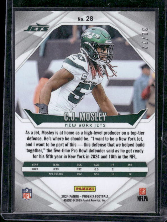 C.J. Mosley - 2024 Phoenix Football - Teal Fade /72
