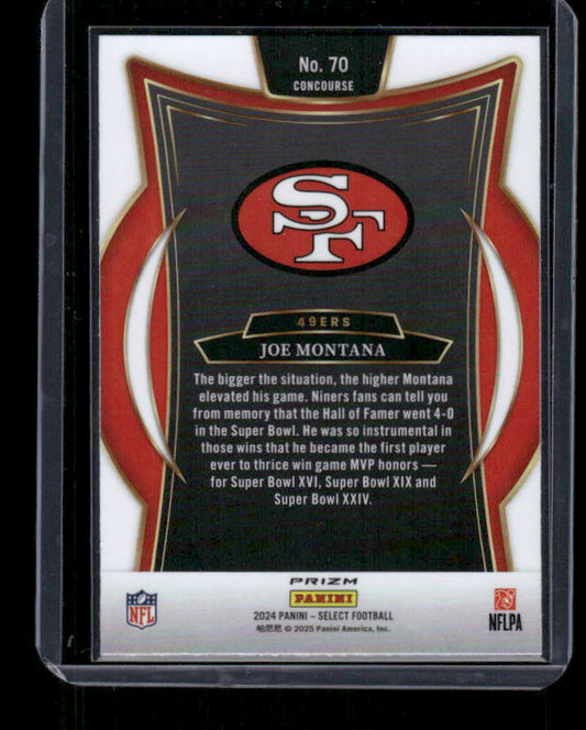 Joe Montana - 2024 Select Football - Red / Black Shock - Concourse