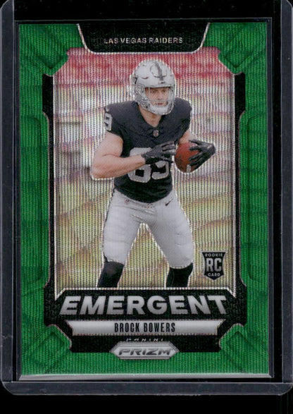 Brock Bowers - 2024 Panini Prizm - Green Wave Emergent - Rookie