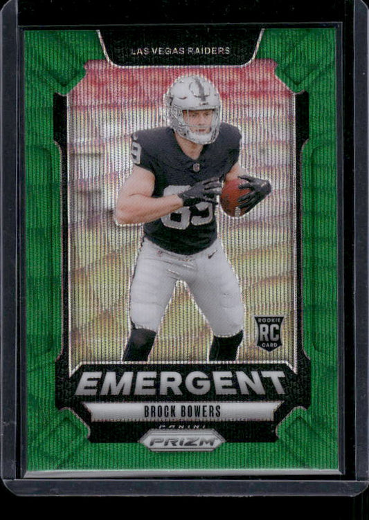 Brock Bowers - 2024 Panini Prizm - Green Wave Emergent - Rookie