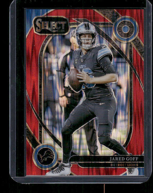 Jared Goff - 2024 Select Football - Red Shock /249 - Club Level