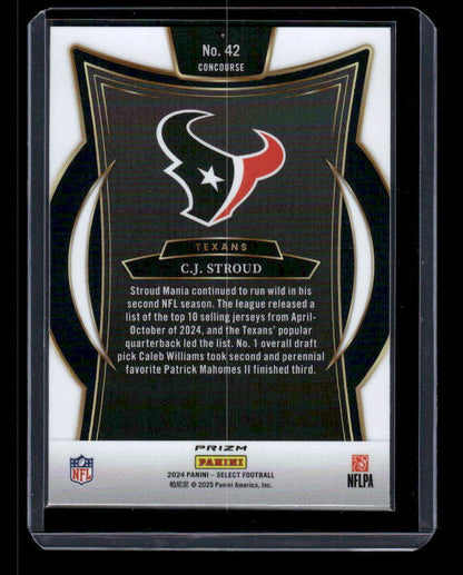 C.J. Stroud - 2024 Select Football - Red / Black Shock - Concourse