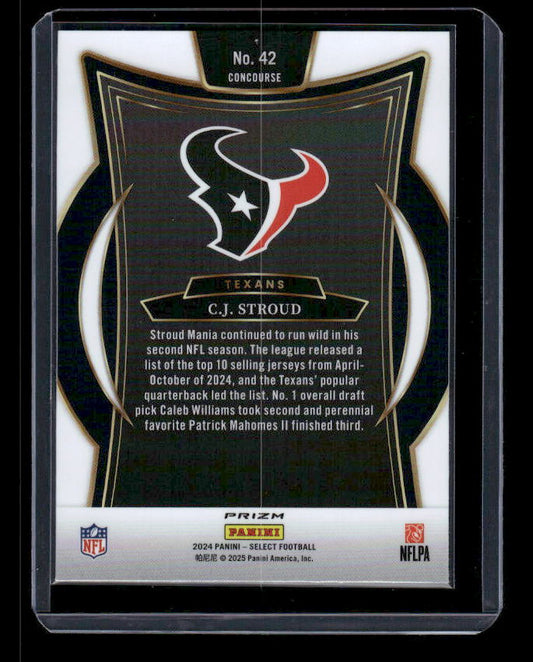 C.J. Stroud - 2024 Select Football - Red / Black Shock - Concourse