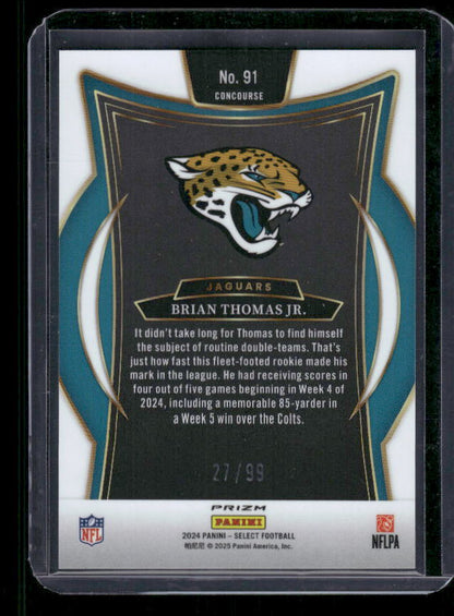 Brian Thomas Jr. - 2024 Select Football - Red /99 - Concourse - Rookie
