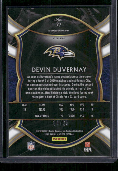 Devin Duvernay - 2020 Select Football - Blue Disco /25 - Concourse - Rookie