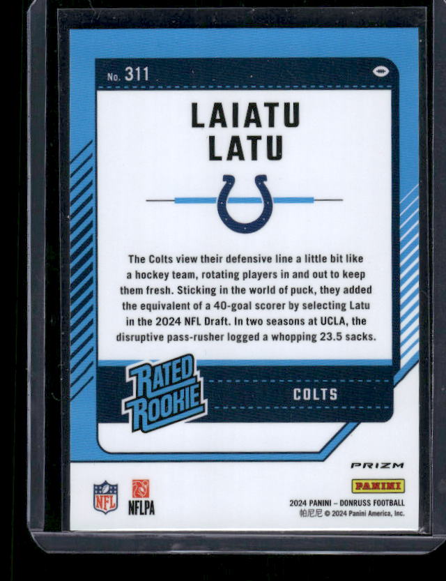Laiatu Latu - 2024 Donruss Optic - Red Pandora - Rated Rookie