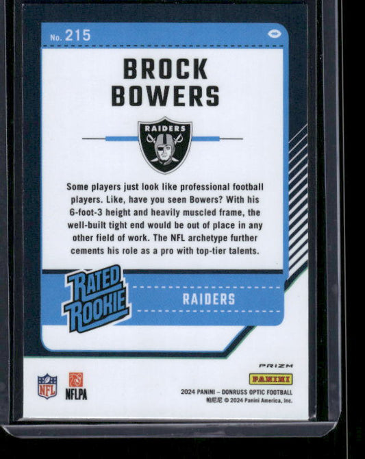 Brock Bowers - 2024 Donruss Optic - Purple Shock - Rated Rookie