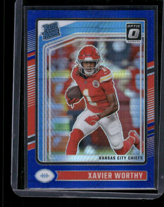 Xavier Worthy - 2024 Donruss Optic - Blue Hyper - Rated Rookie