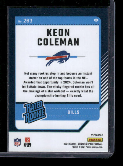 Keon Coleman - 2024 Donruss Optic - Blue Hyper - Rated Rookie
