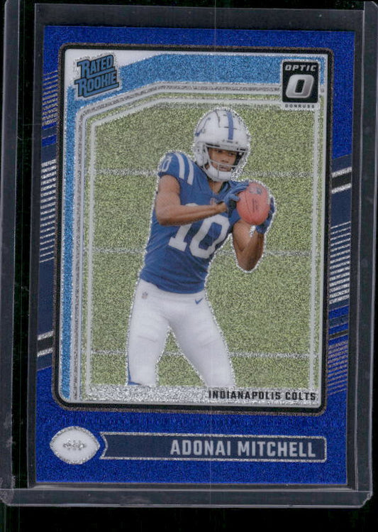 Adonai Mitchell - 2024 Donruss Optic - Blue Sparkle - Rated Rookie