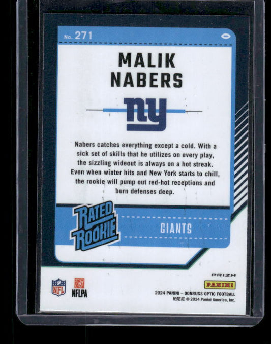 Malik Nabers - 2024 Donruss Optic - Green Velocity - Rated Rookie