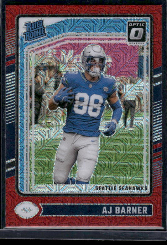 AJ Barner - 2024 Donruss Optic - Red Mojo - Rookie