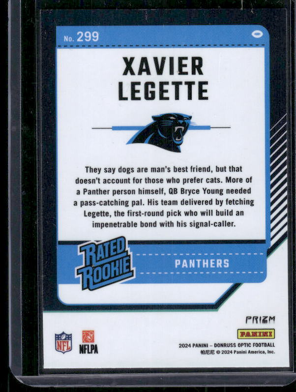 Xavier Legette - 2024 Donruss Optic - Green Velocity - Rookie
