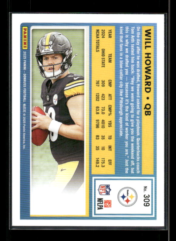 Will Howard - 2025 Donruss Football - Rated Rookie