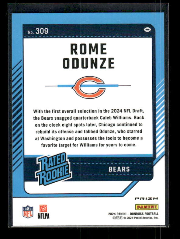 Rome Odunze - 2024 Donruss Football - Optic Preview Red Wave - Rated Rookie