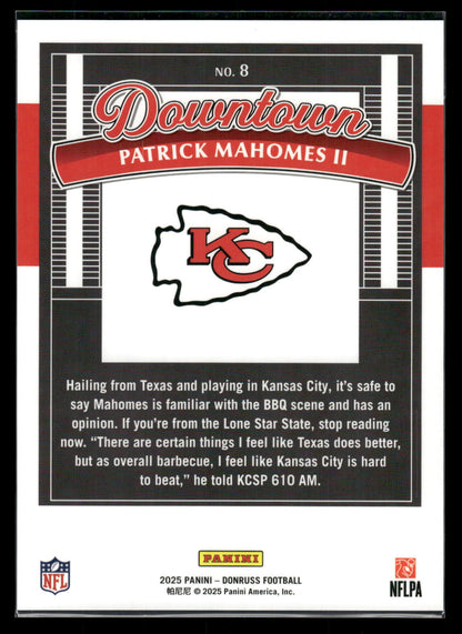 Patrick Mahomes - 2025 Donruss Football - Jumbo / Oversized Downtown
