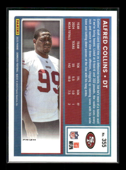 Alfred Collins - 2025 Donruss Football - Optic Preview Red Pandora - Rated Rookie