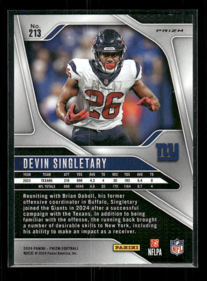Devin Singletary - 2024 Panini Prizm - No Huddle