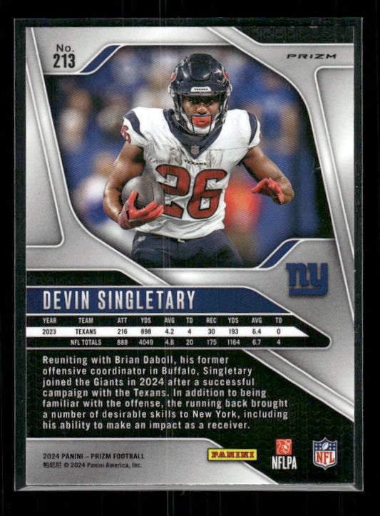 Devin Singletary - 2024 Panini Prizm - No Huddle