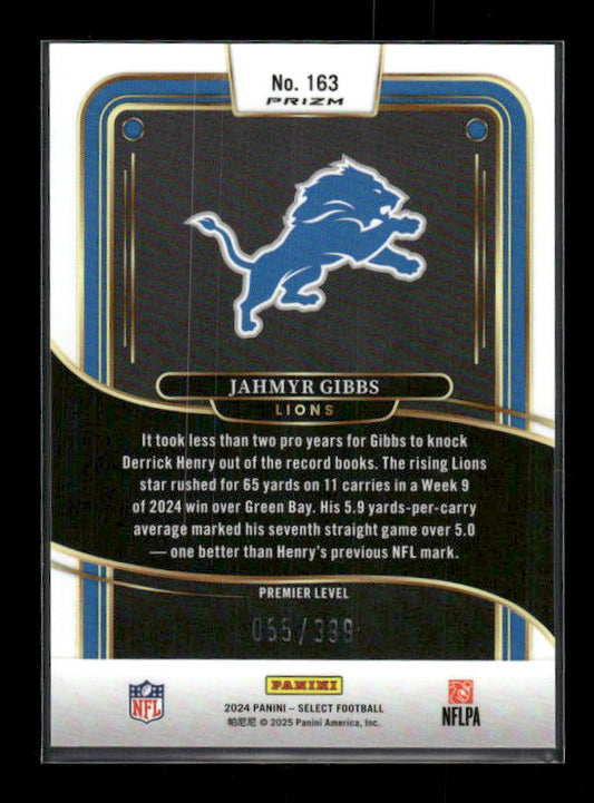 Jahmyr Gibbs - 2024 Select Football - Orange Shock /399