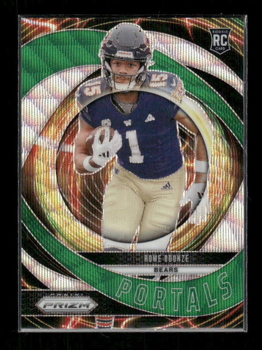 Rome Odunze - 2024 Panini Prizm - Green Wave Portals - Rookie