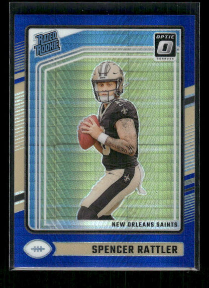 Spencer Rattler - 2024 Donruss Optic - Blue Hyper - Rated Rookie