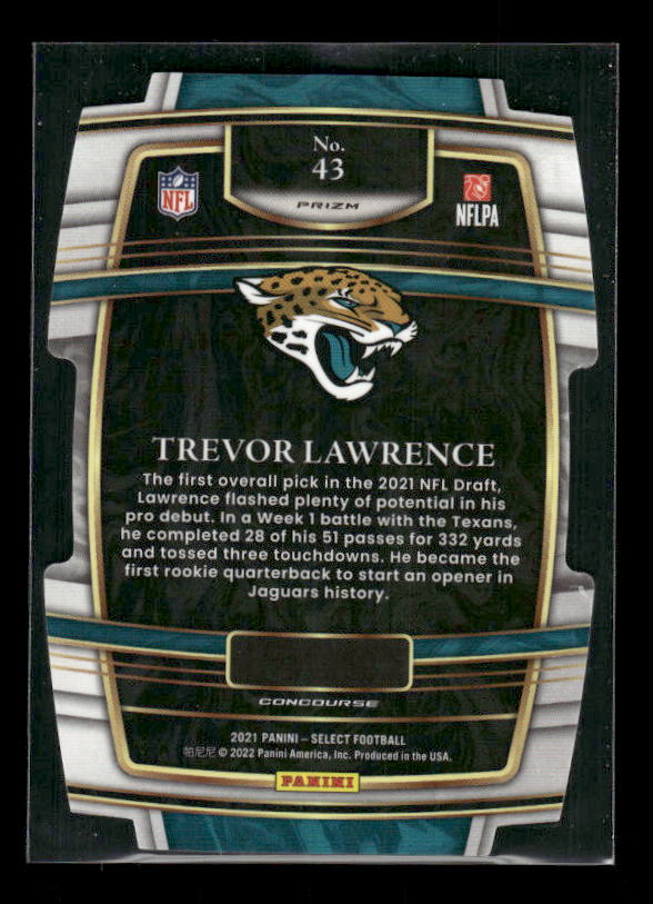Trevor Lawrence - 2021 Select Football - Silver Die Cut - Rookie