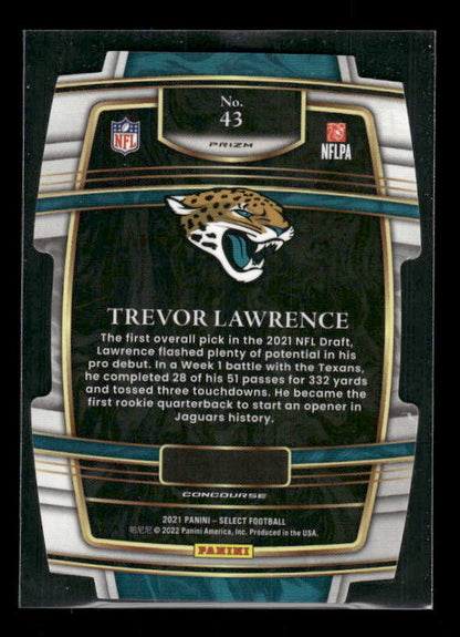 Trevor Lawrence - 2021 Select Football - Silver Die Cut - Rookie