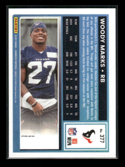 Woody Marks - 2025 Donruss Football - Optic Preview Red Pandora - Rated Rookie
