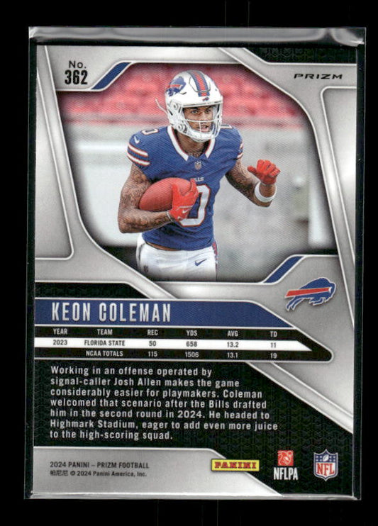Keon Coleman - 2024 Panini Prizm - Neon Green Pulsar - Rookie