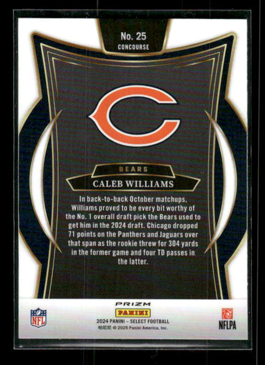 Caleb Williams - 2024 Select Football - Black & Green Shock - Rookie