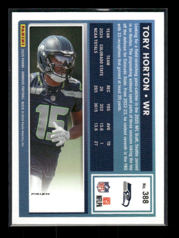 Tory Horton - 2025 Donruss Football - Optic Preview Red Pandora - Rated Rookie