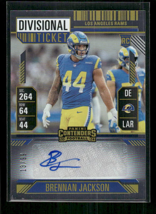 Brennan Jackson - 2024 Contenders Football - Divisional Ticket Auto /99