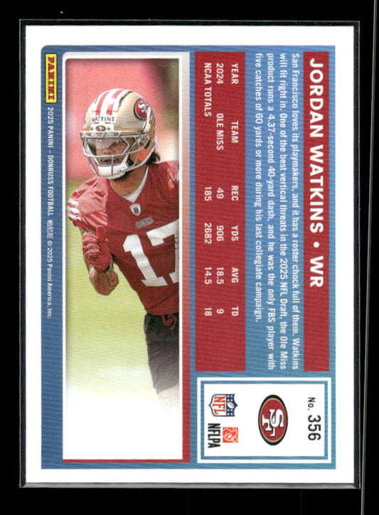 Jordan Watkins - 2025 Donruss Football - Rated Rookie