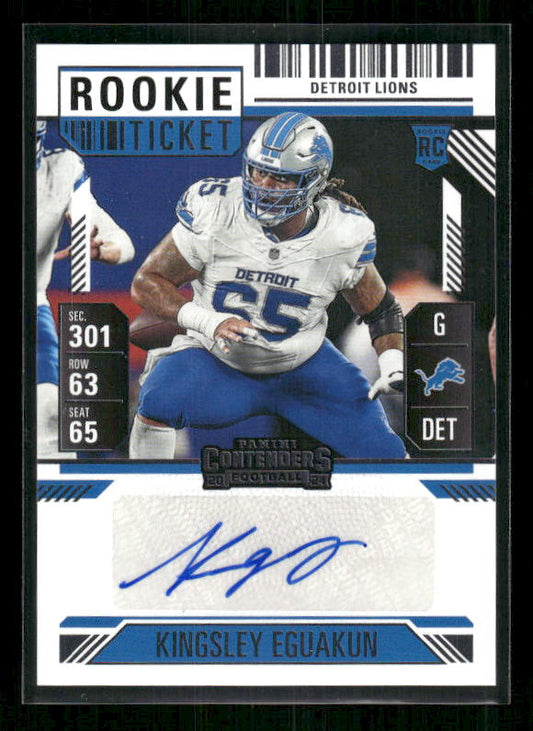 Kingsley Eguakun - 2024 Contenders Football - Rookie Ticket Auto