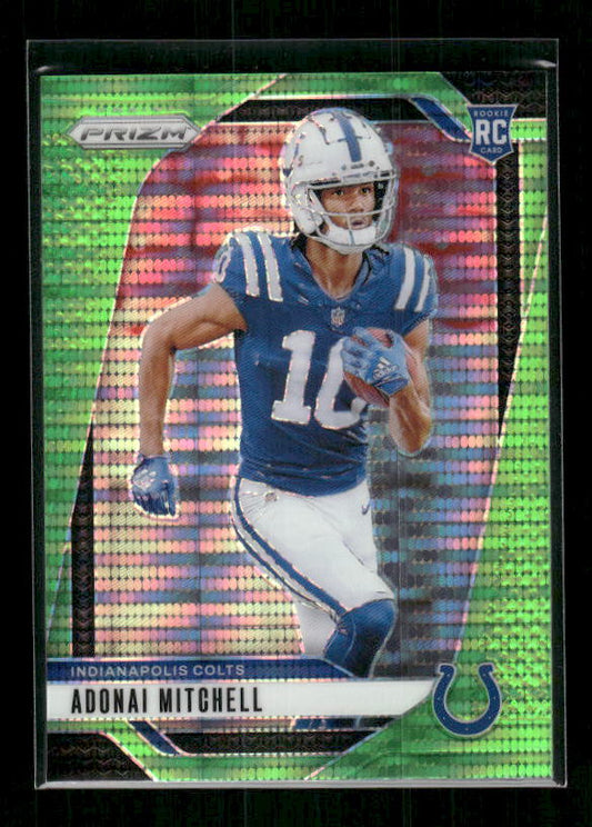 Adonai Mitchell - 2024 Panini Prizm - Neon Green Pulsar - Rookie