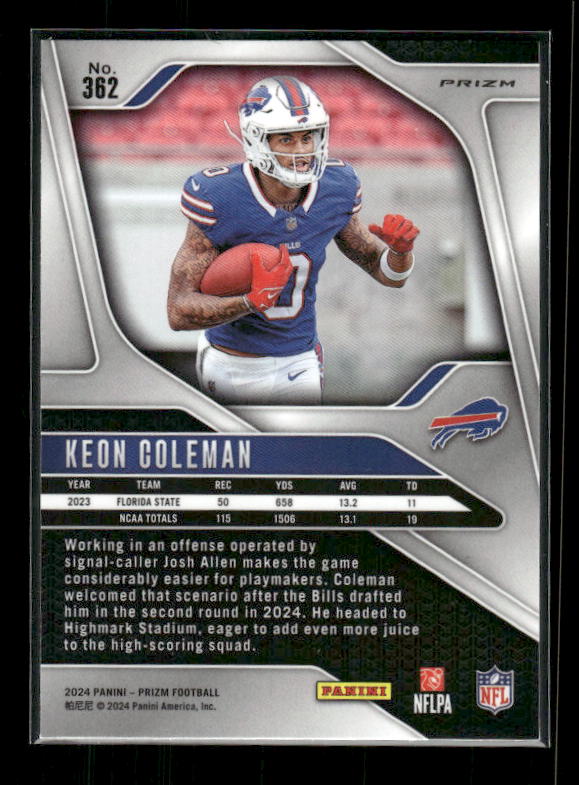 Keon Coleman - 2024 Panini Prizm - Green Wave - Rookie