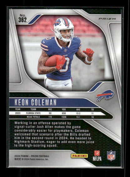 Keon Coleman - 2024 Panini Prizm - Green Wave - Rookie