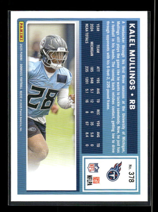 Kalel Mullings - 2025 Donruss Football - Rated Rookie