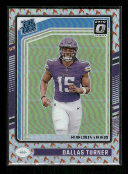 Dallas Turner - 2024 Donruss Optic - Fire Emoji SSP - Rated Rookie