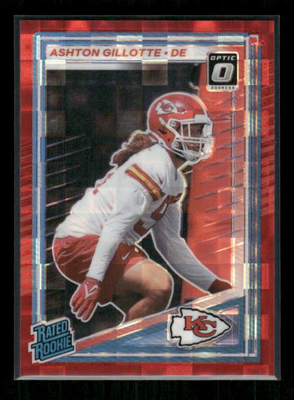 Ashton Gillotte - 2025 Donruss Football - Optic Preview Red Pandora - Rated Rookie