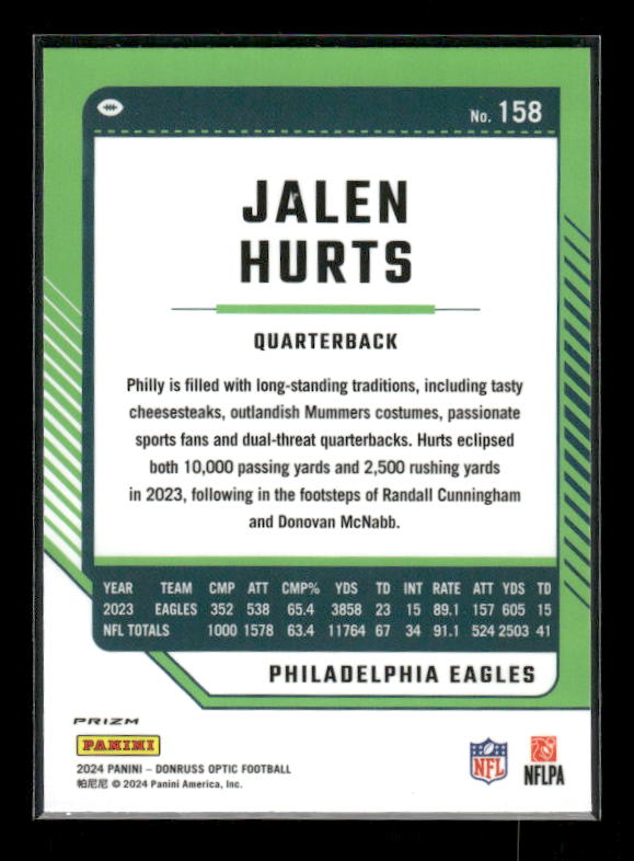 Jalen Hurts - 2024 Donruss Optic - Fire Emoji SSP