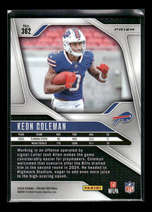 Keon Coleman - 2024 Panini Prizm - Neon Green Pulsar - Rookie
