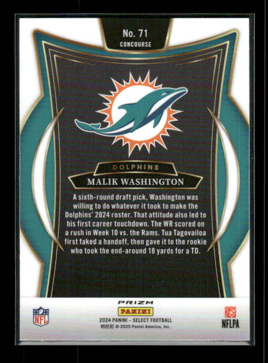 Malik Washington - 2024 Select Football - Green & Yellow Shock - Rookie