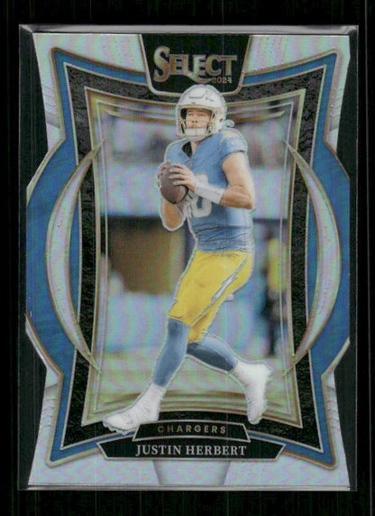 Justin Herbert - 2024 Select Football - Silver Die Cut - Concourse