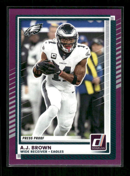 A.J. Brown - 2025 Donruss Football - Purple Press Proof