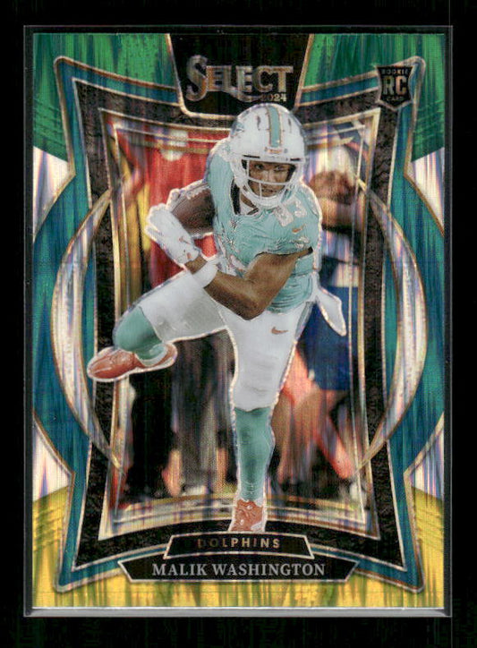 Malik Washington - 2024 Select Football - Green & Yellow Shock - Rookie