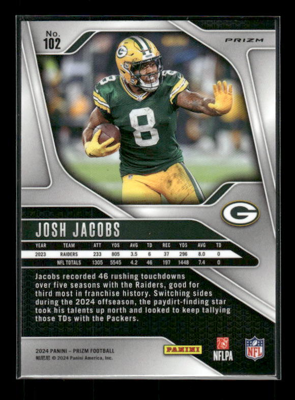 Josh Jacobs - 2024 Panini Prizm - Orange Ice